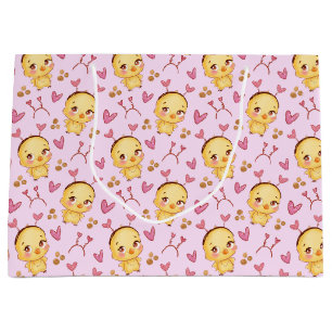 Cute Baby Chicks and Hearts Gift Bag