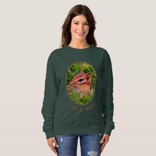Cute Baby Chipmunk Peeking Wildlife Personalised Sweatshirt