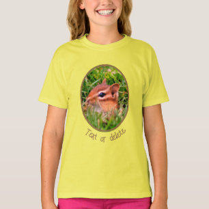 Cute Baby Chipmunk Peeking Wildlife   T-Shirt