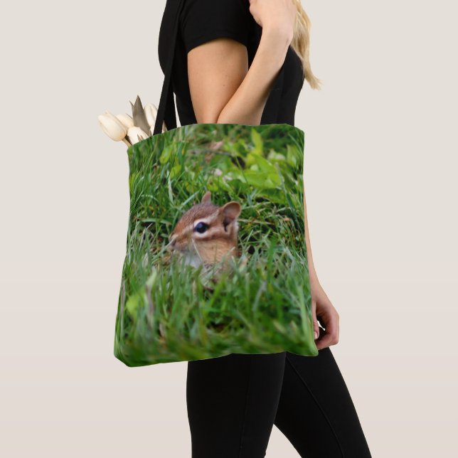 Cute Baby Chipmunk Wildlife Animal  Tote Bag (Close Up)