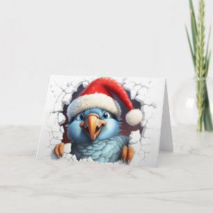 Cute Baby Christmas Animals 3D Parrot Greeting Card
