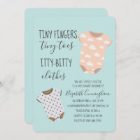 Cute Baby Clothes Baby Shower Party Invitation