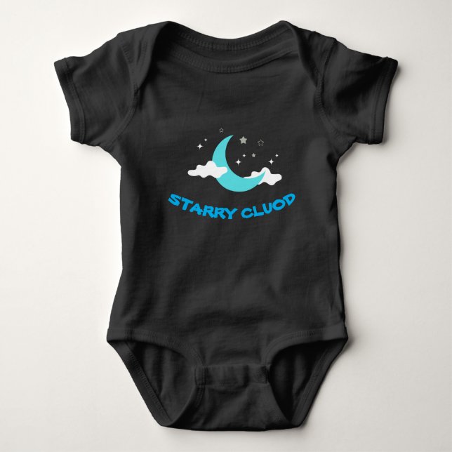  Cute Baby Clothes Bodysuit Black (Front)