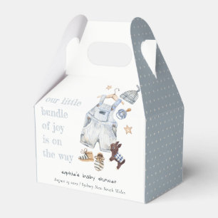 Cute Baby Clothes Essentials Blue Boy Baby Shower Favour Box