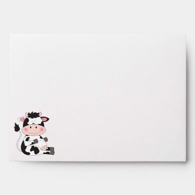 Cute Baby Cow Cartoon Envelopes (Front)