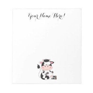 Cute Baby Cow Cartoon Notepad