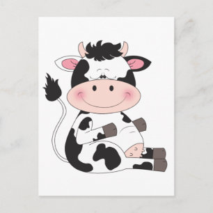Cute Baby Cow Cartoon Postcard