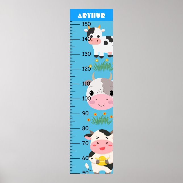 Cute Baby Cow Growth Chart (Front)