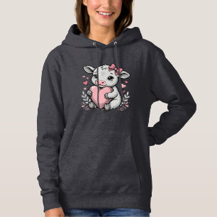 Cute Baby Cow Heart Vintage Engraving Shirt Design