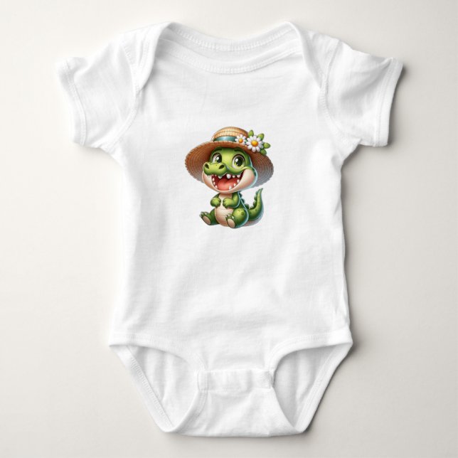 Cute Baby Crocodile Bodysuit (Front)