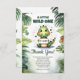 Cute Baby Crocodile in jungle watercolor Thank You Card