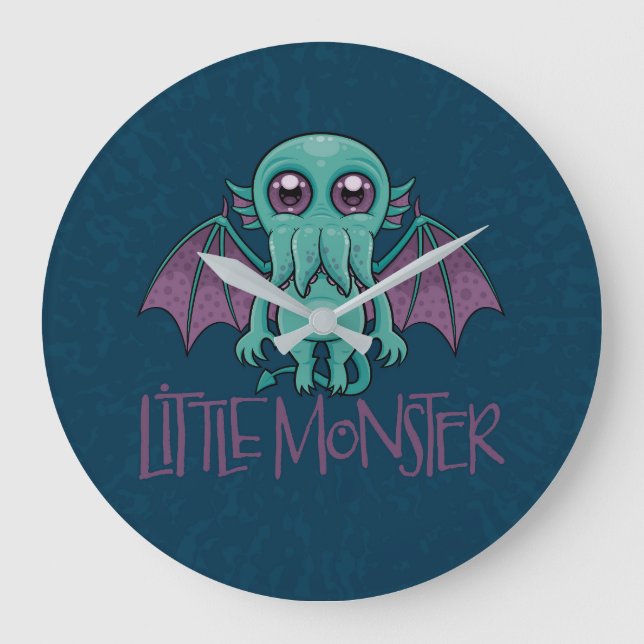 Cute Baby Cthulhu Little Monster Large Clock (Front)