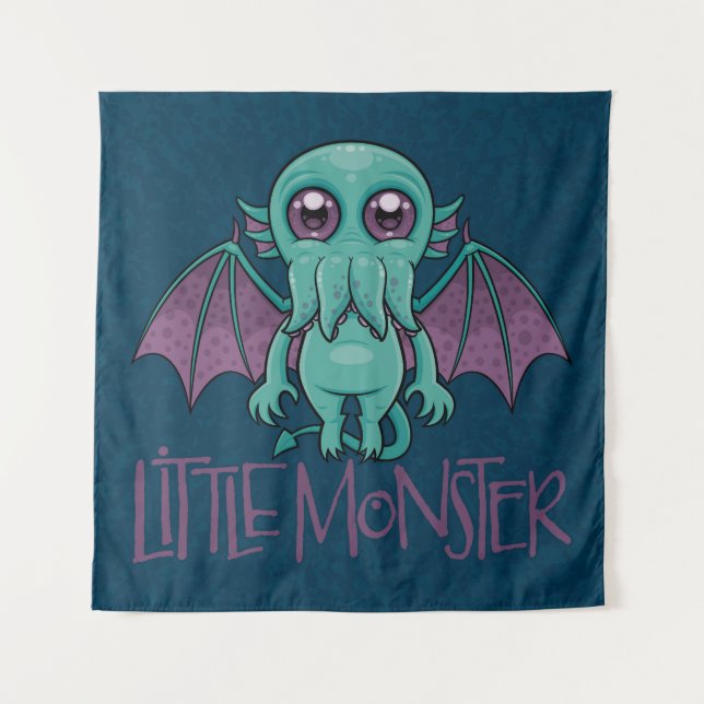 Cute Baby Cthulhu Little Monster Tapestry (Front)