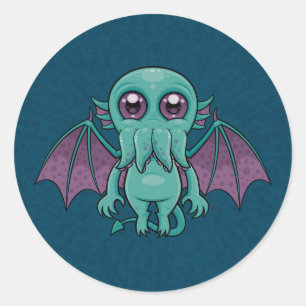 Cute Baby Cthulhu Monster Classic Round Sticker