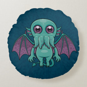 Cute Baby Cthulhu Monster Round Cushion