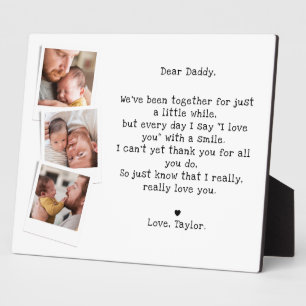 Cute Baby Dad Poem & 3 Photos Tabletop Plaque