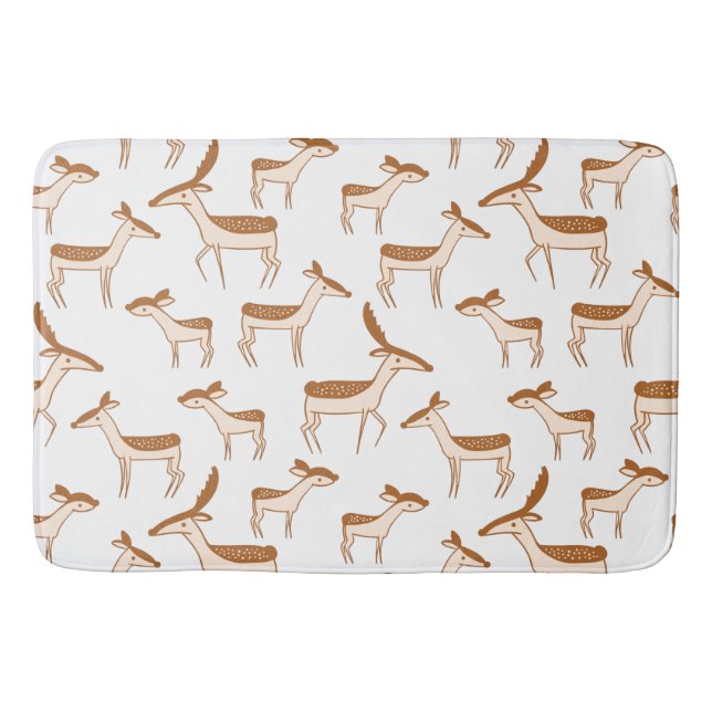 Cute Baby Deer and Family Bath Mat (Front)