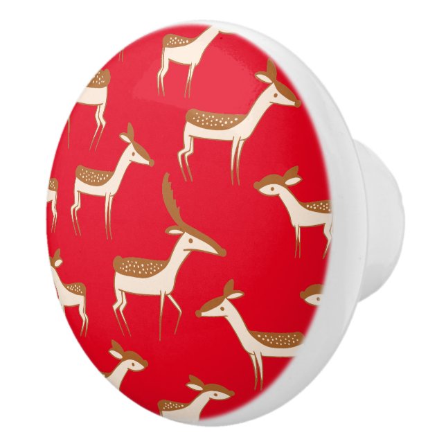 Cute Baby Deer and Family Ceramic Knob (Right)