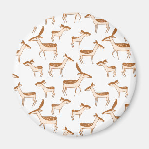 Cute Baby Deer and Family Magnet
