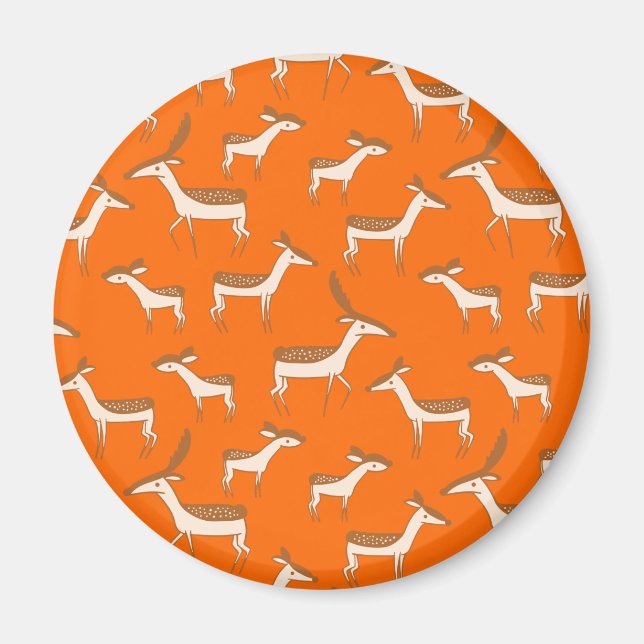 Cute Baby Deer and Family Magnet (Front)
