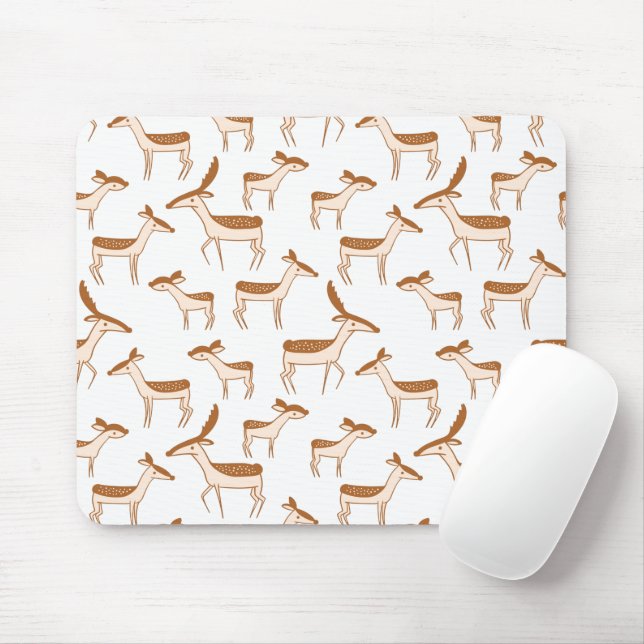 Cute Baby Deer and Family Mouse Mat (With Mouse)