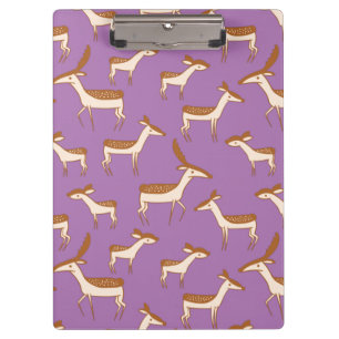 Cute Baby Deer and Family on Lavender Purple Clipboard