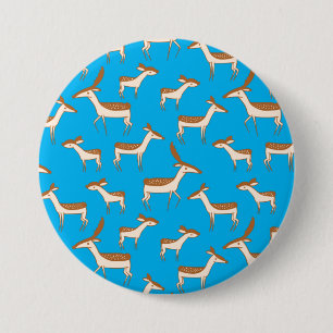 Cute Baby Deer and Family on Sky Blue 7.5 Cm Round Badge