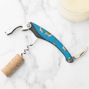 Cute Baby Deer and Family on Sky Blue Corkscrew