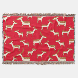 Cute Baby Deer and Family Throw Blanket