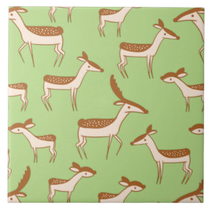 Cute Baby Deer and Family Tile