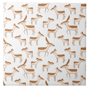 Cute Baby Deer and Family Tile