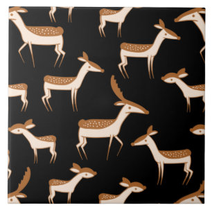 Cute Baby Deer and Family Tile
