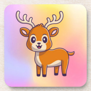 Cute Baby Deer Cartoon-23501 Coaster