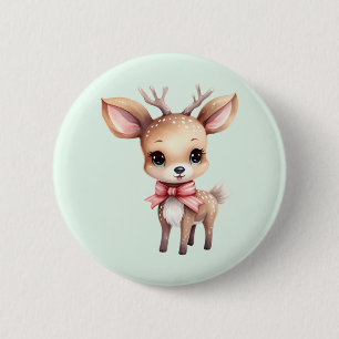 Cute Baby Deer Cartoon Illustration 6 Cm Round Badge