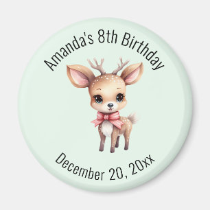 Cute Baby Deer Cartoon Illustration Birthday Magnet