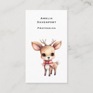 Cute Baby Deer Cartoon Illustration Business Card