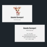 Cute Baby Deer Cartoon Illustration Business Card<br><div class="desc">Business cards with an illustration of an adorable baby deer. Big eyes big ears with a large head and little brown antlers. Wearing a big red bow.</div>
