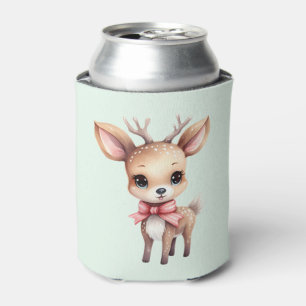 Cute Baby Deer Cartoon Illustration Can Cooler