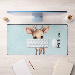 Cute Baby Deer Cartoon Illustration Desk Mat