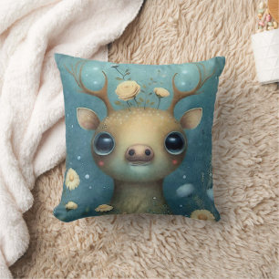 Cute Baby Deer Painting Cushion