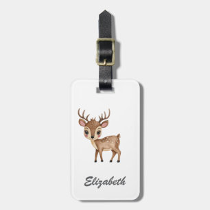 Cute baby deer Personalised Kid's Luggage Tag