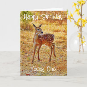 Cute Baby Deer Young One Birthday Card