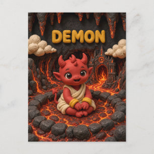 Cute Baby Demon, Mythical Postcard