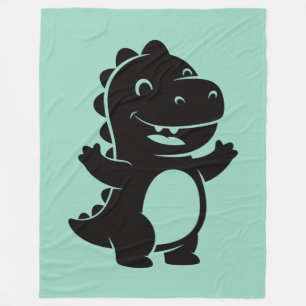 Cute Baby Dino Silhouette Minimalist Kids Design Fleece Blanket