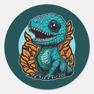 Cute Baby Dinosaur Classic Round Sticker