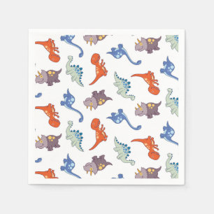 Cute Baby Dinosaur Colourful Boy Pattern Print Napkin