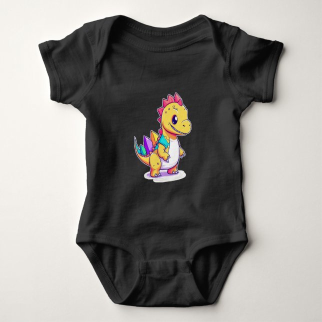 Cute Baby Dinosaur Design  Bodysuit (Front)