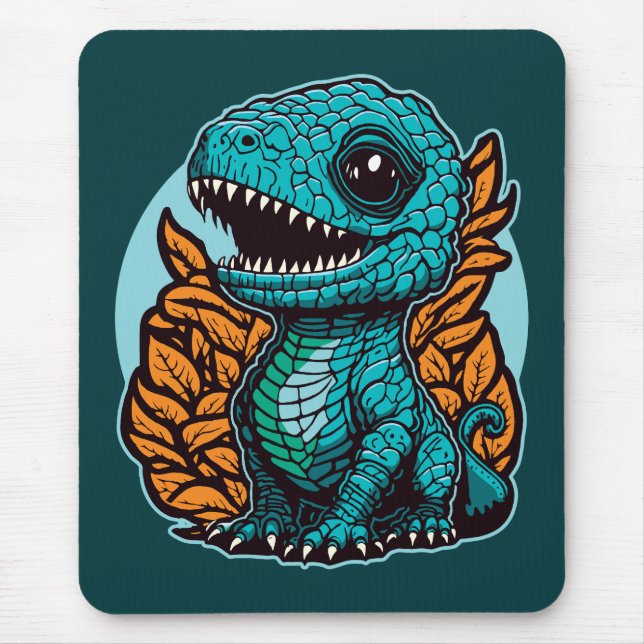 Cute Baby Dinosaur Mouse Mat (Front)