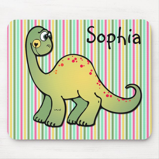 Cute Baby Dinosaur Mousepad for a Girl (Front)