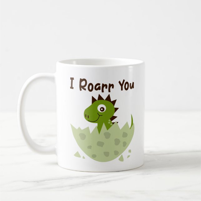 Cute Baby Dinosaur Mug - Dino Love Cup (Left)